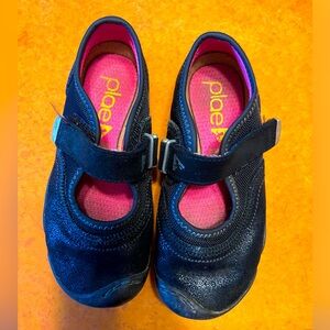 Cute sparkly black PLAE Emme girls shoes.